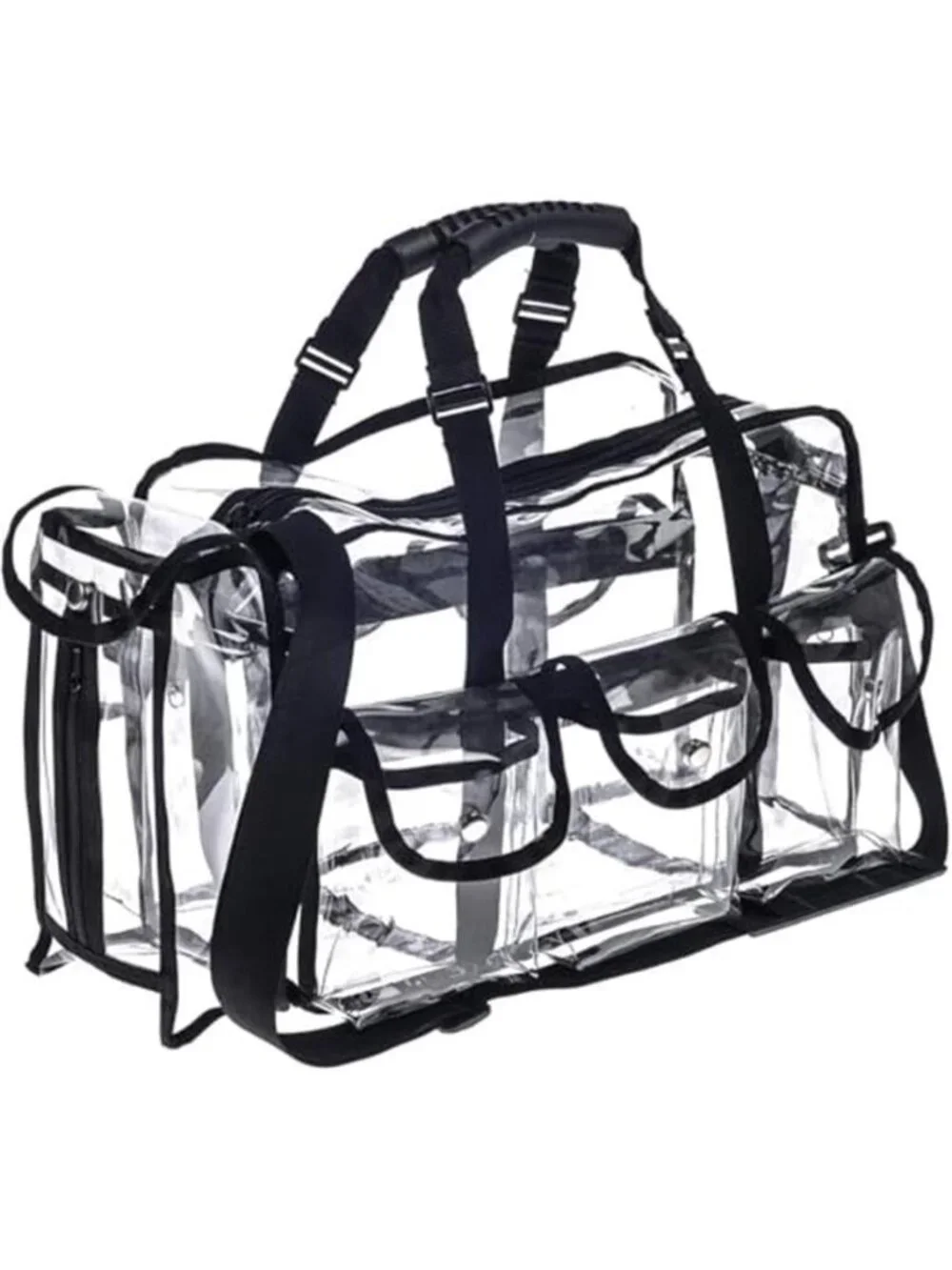 Clear Makeup Bag Organizer Travel Cosmetic Case PVC MUA Shoulder Tote Large